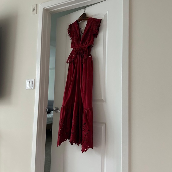 Farm Rio Red Butterfly Cut-Out Midi Dress - Picture 6 of 9